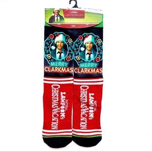 New Disney Men/'s Dress Casual Novelty Crew Socks Christmas Mickey Santa Hat Red